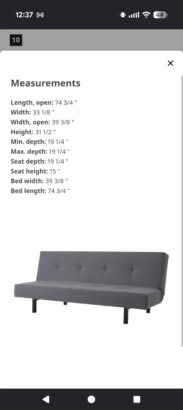 Ikea Balkarp Grey Sofa Bed - photo 3