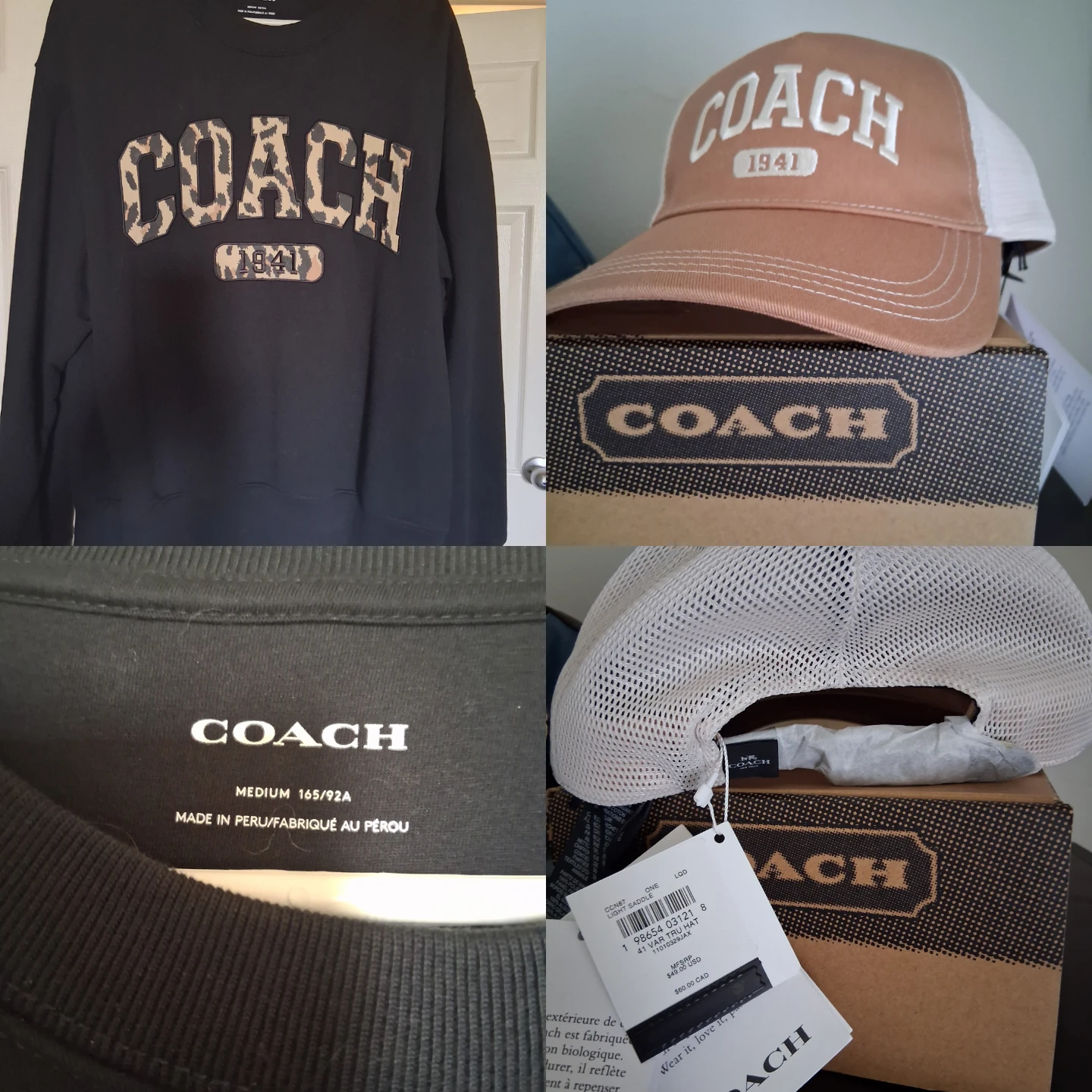 Coach crewneck and hat