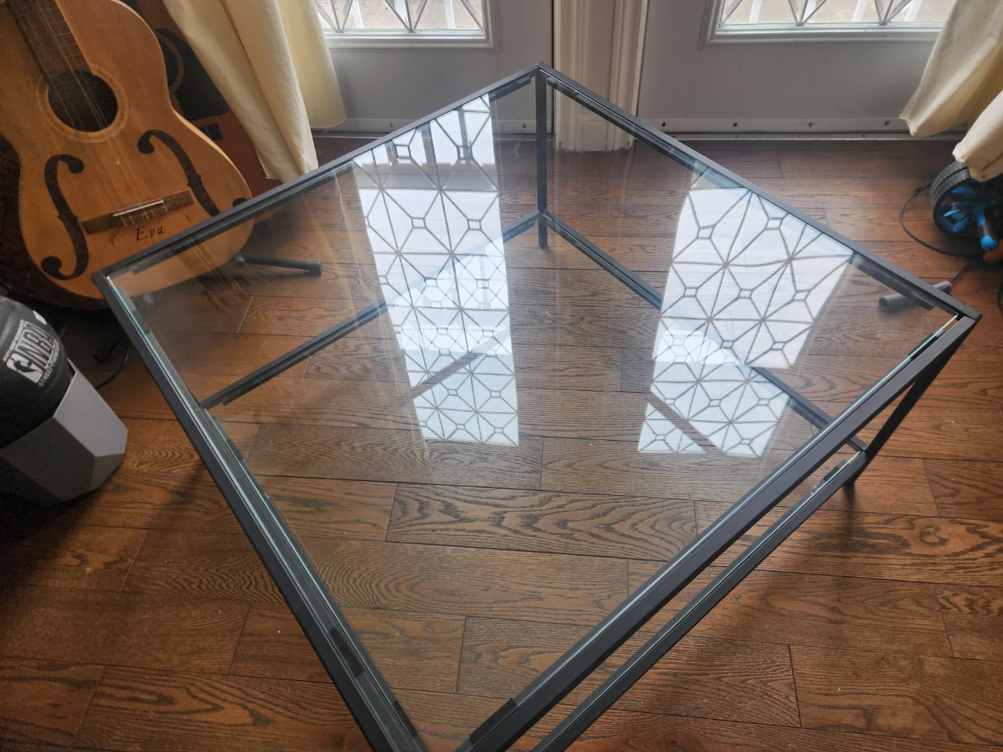 Glass Top Table  -  L. 31 1/2 "    W. 31 1/2"     H.16"