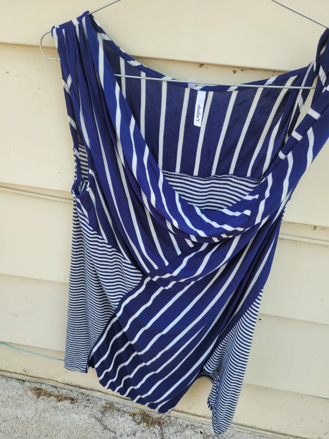 Studio Y Blue & White Striped Sleeveless Top