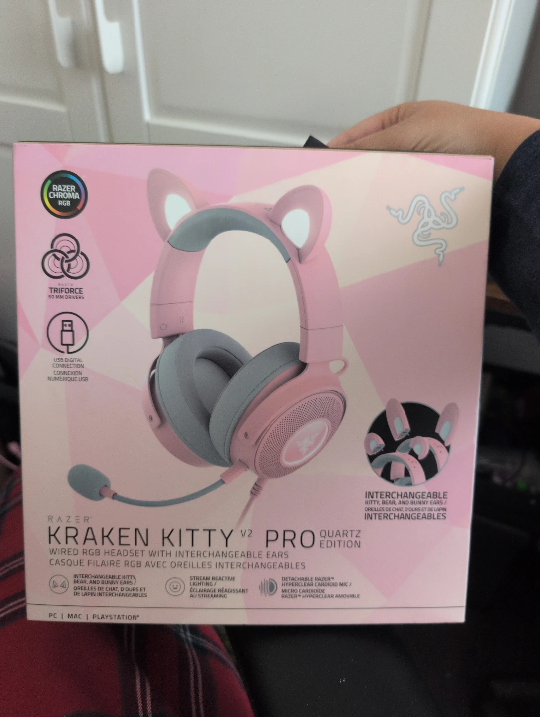 Razer Kraken Kitty V2 Pro Wired RGB Headset - Quartz Edition