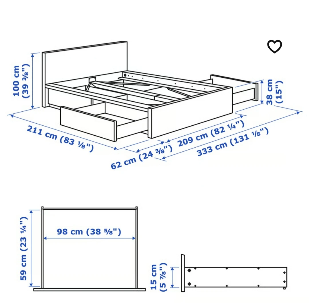 IKEA MALM Bed Dark Brown