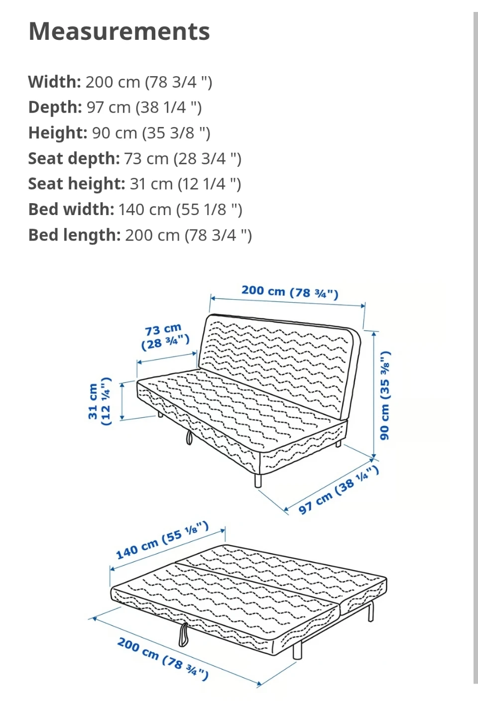 Futon Sofa Bed with Grey Cover - photo 4