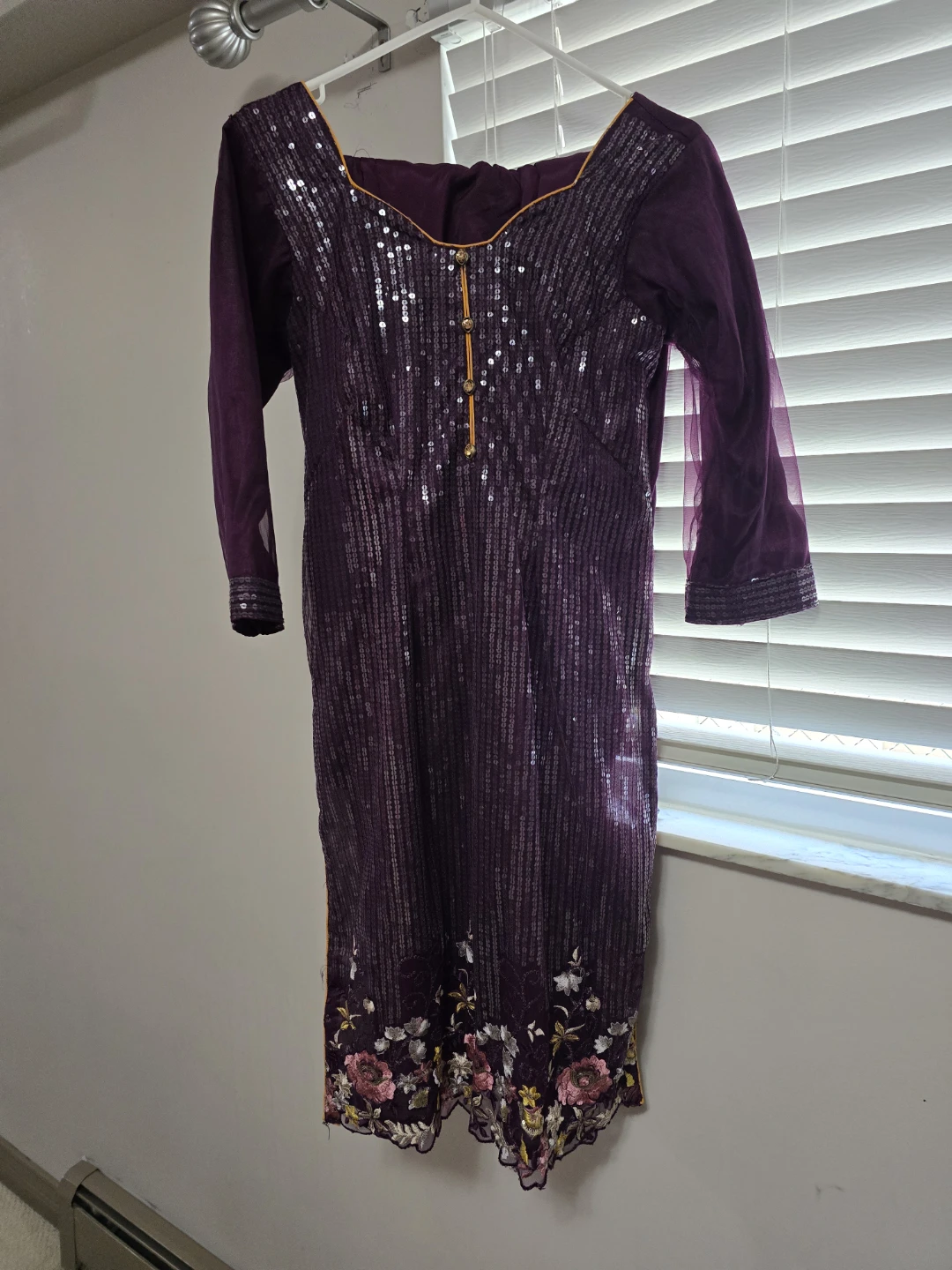 Women's Purple Sequin Kurti