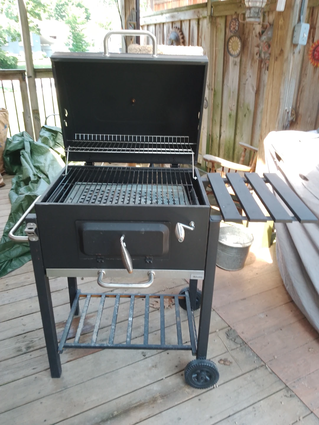 Black Outsunny Charcoal BBQ Grill/Smoker