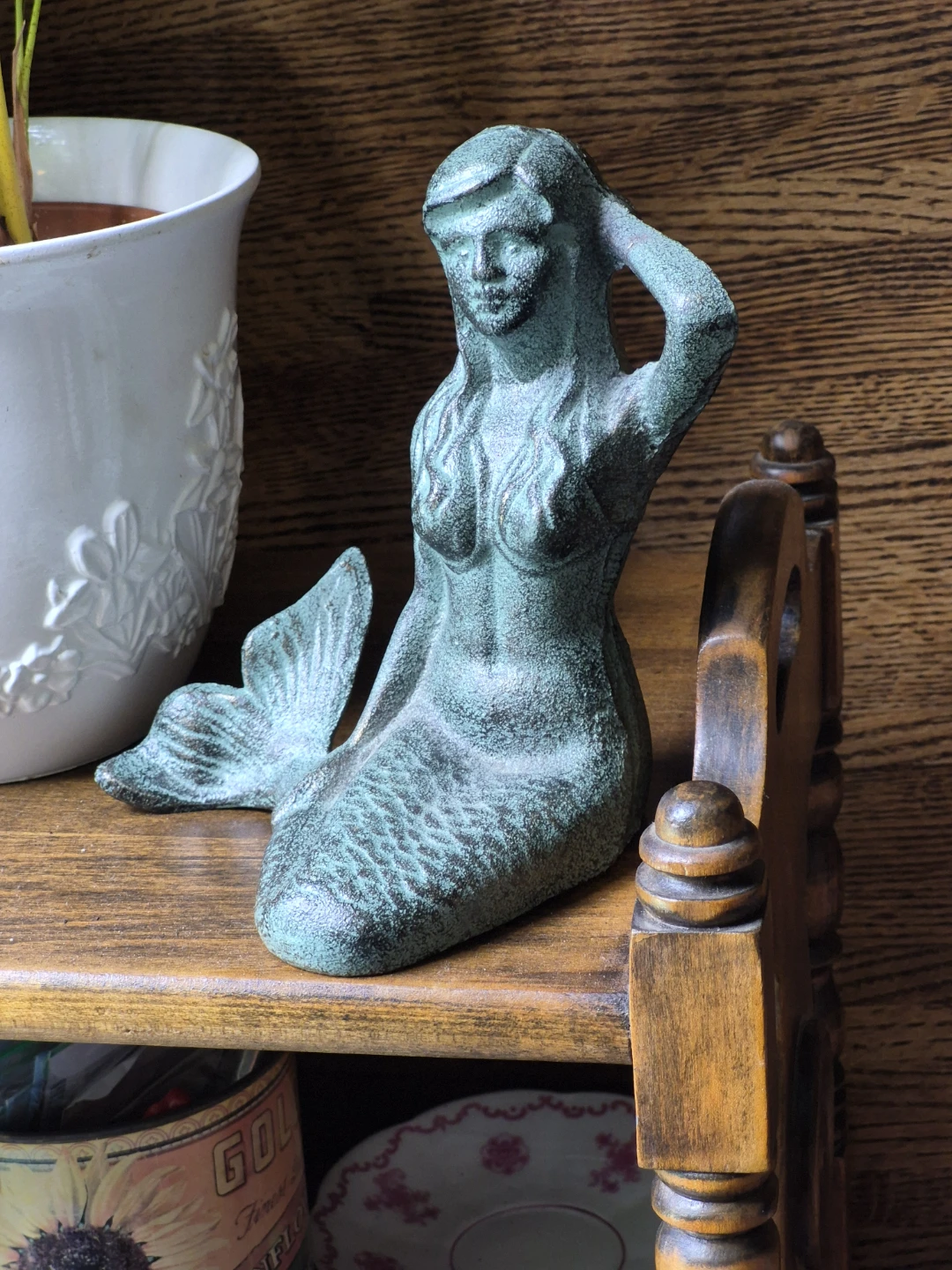 Vintage Style Mermaid Figurine Cast Iron - photo 5