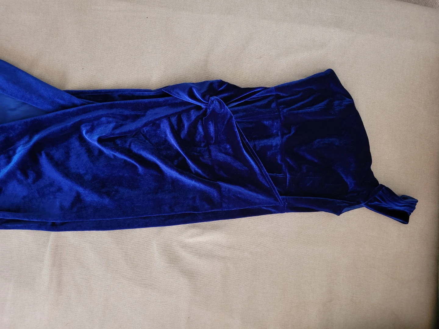 Royal Blue Velvet Dress - evening gown - photo 3