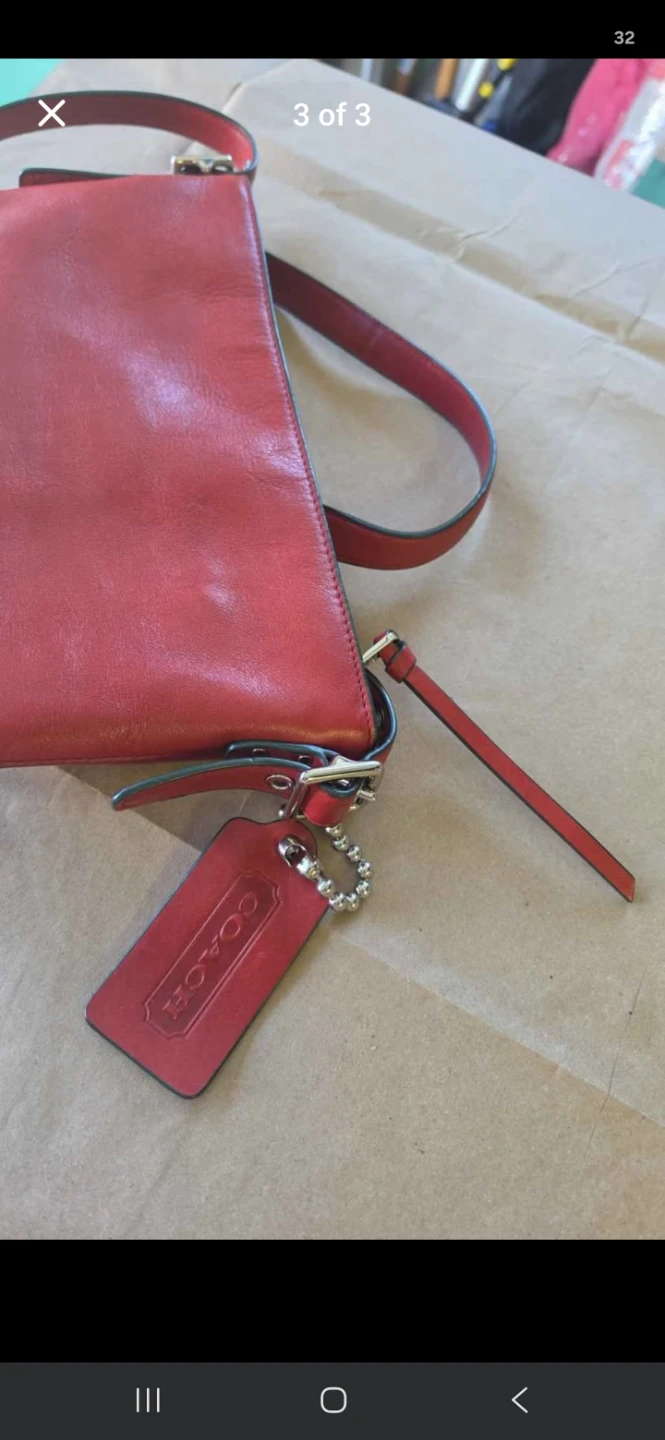 Coach Red Leather Crossbody Bag