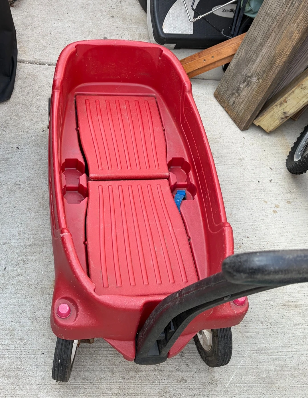 Red Toy Wagon with Handle and Seatbelts - photo 2