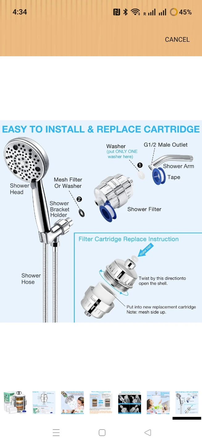 Luxau Shower Head Water Filter - photo 3