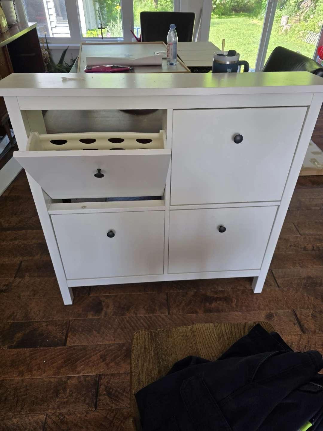 White Shoe Cabinet with 4 Drawers