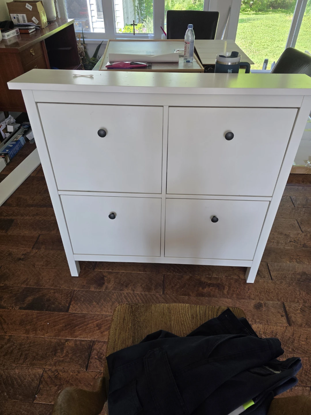 White Shoe Cabinet with 4 Drawers - photo 2
