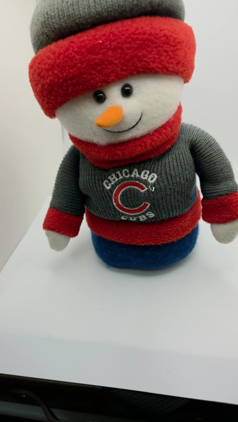 Animated Chicago Cubs Snowman, Sings & Dances w/ Box