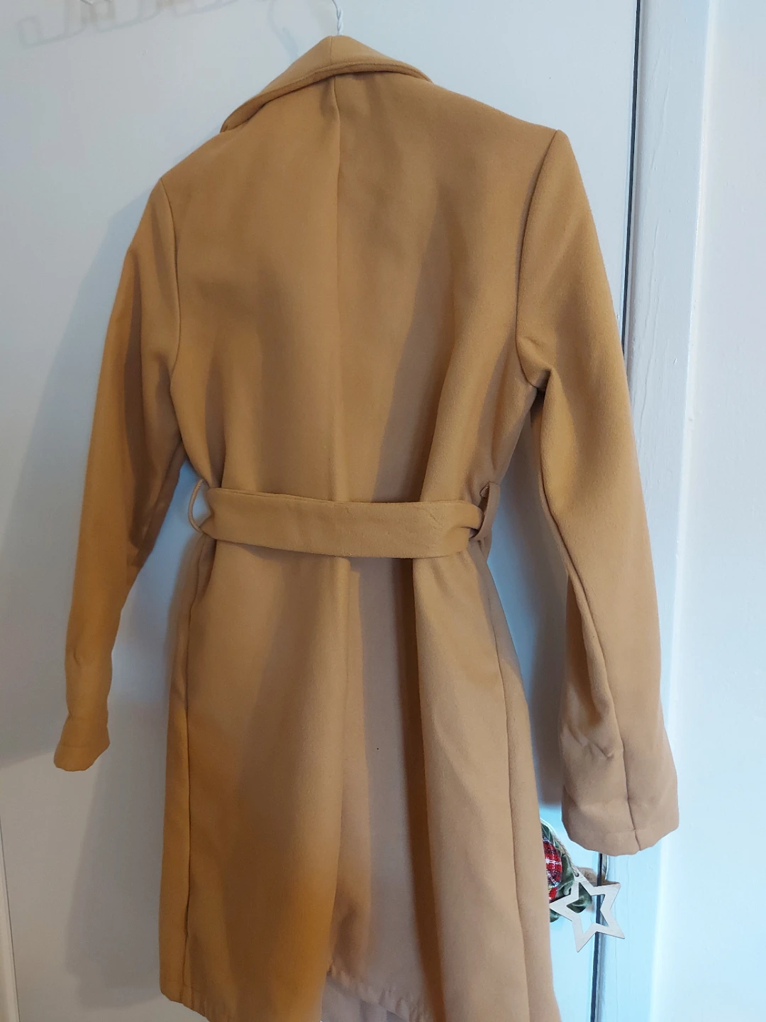 Shein Tan Wool Blend Belted Wrap Coat - photo 2