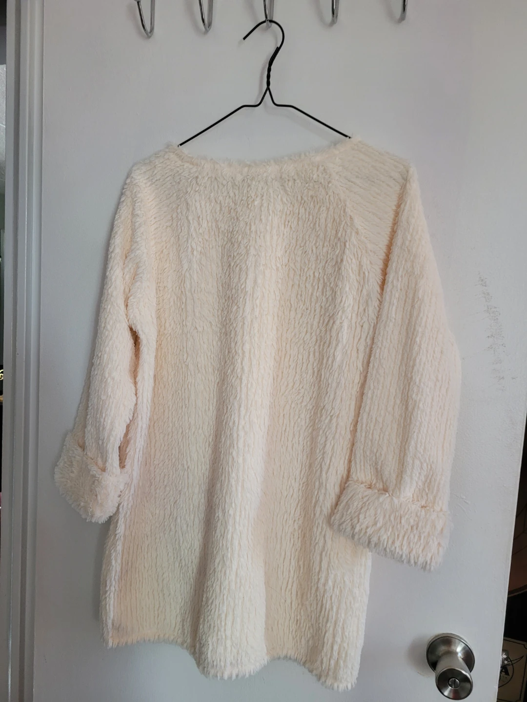 Cream Fuzzy Pullover Sweater - photo 2