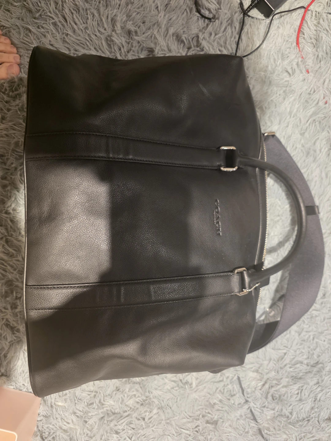 Coach Black Leather Duffle Bag