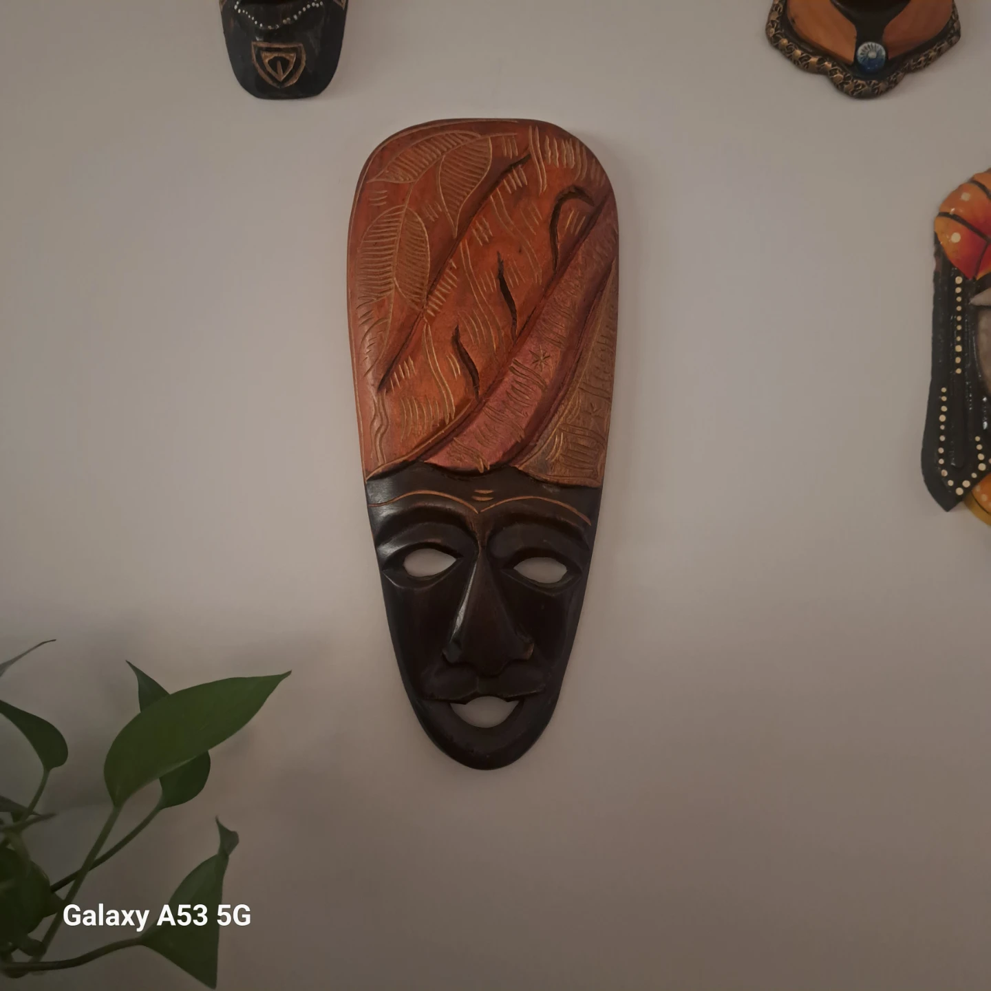 Carved Wooden African Mask - photo 2