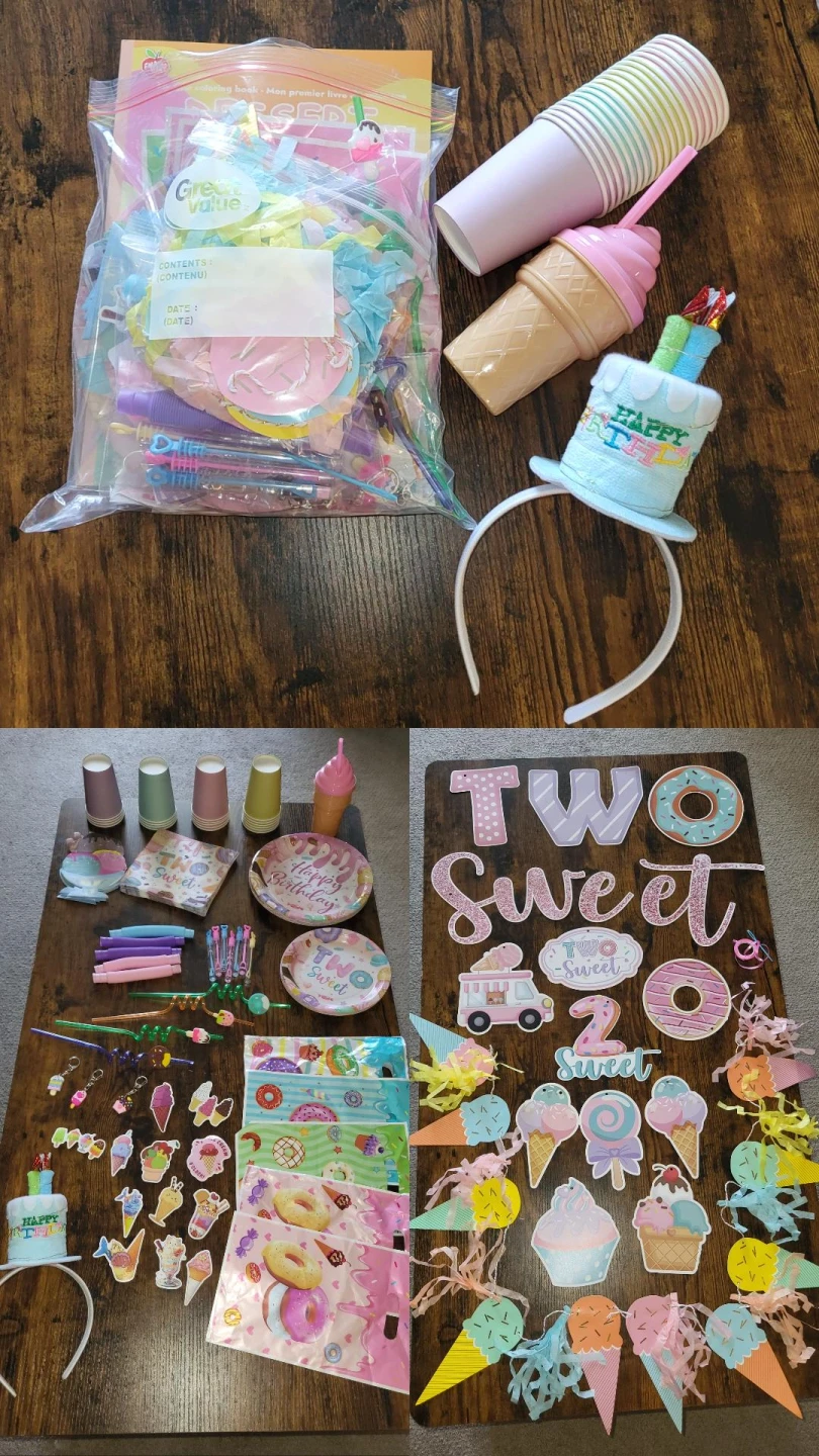 "Two sweet" pastel party decorations and favours