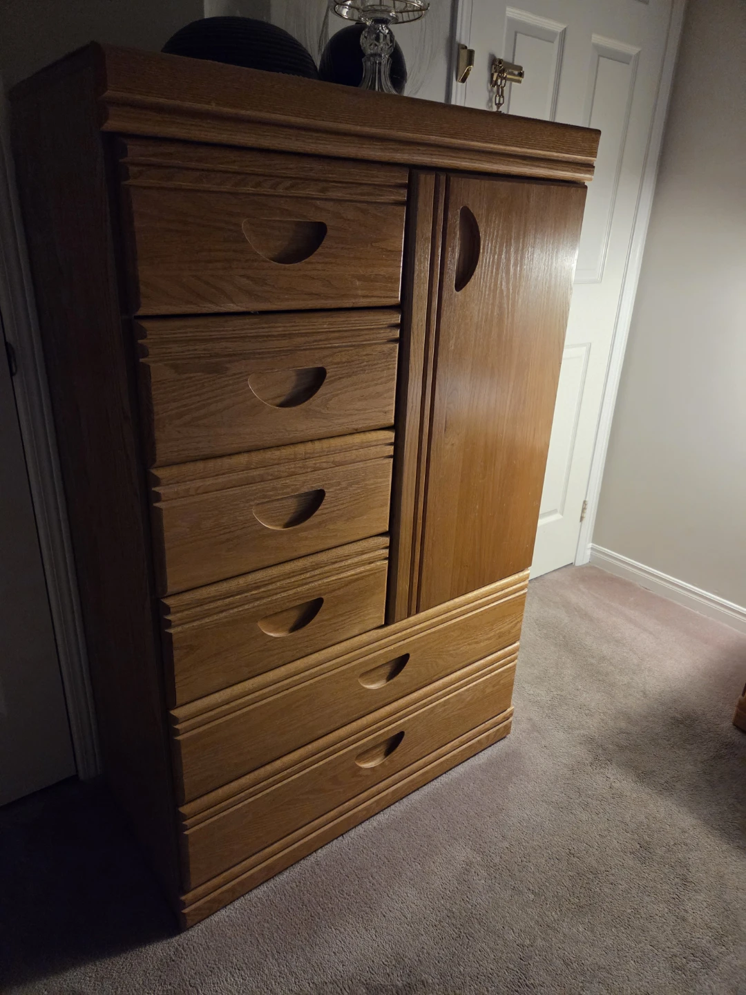 6 piece Solid Oak Dresser with Mirror - photo 2