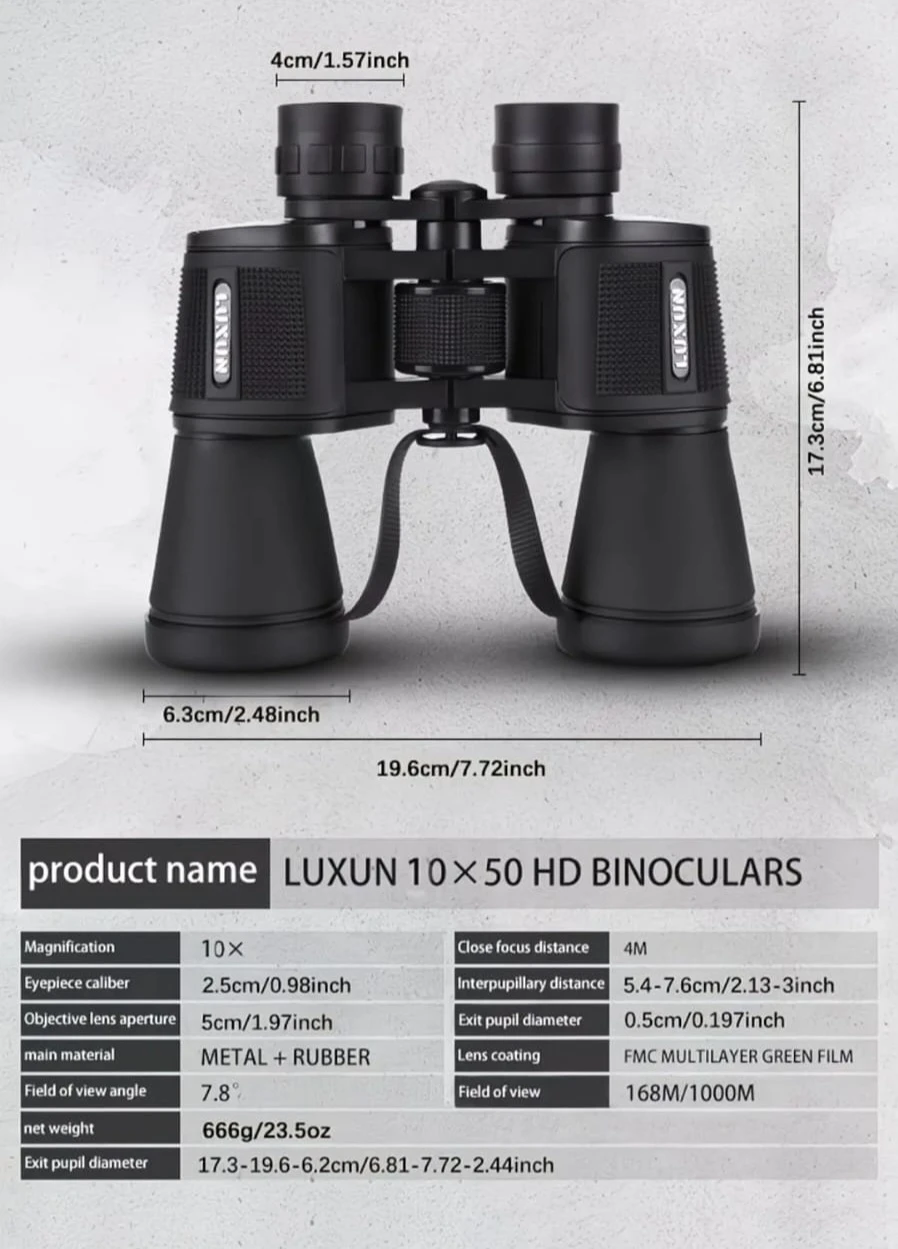 Brand New LUXUN 10x50 HD Binoculars - photo 4