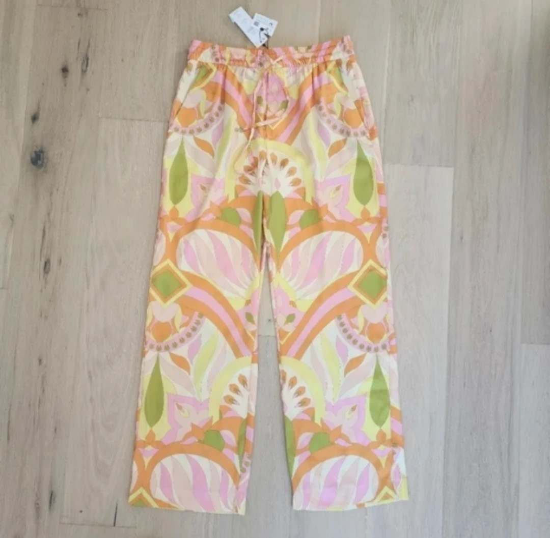 Zara satin Women's Printed Pants