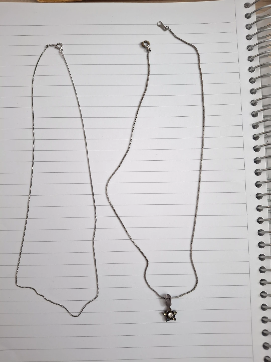Silver necklace with an extra chain