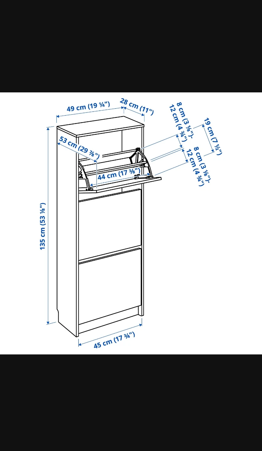 Shoe Cabinet - Dark Brown - photo 3