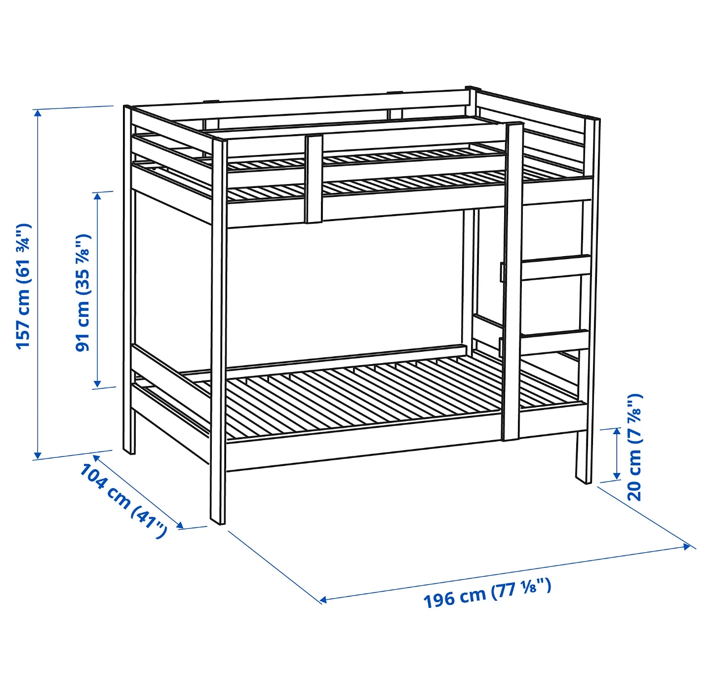 IKEA MYDAL Solid Wood Bunk Bed Frame - photo 2