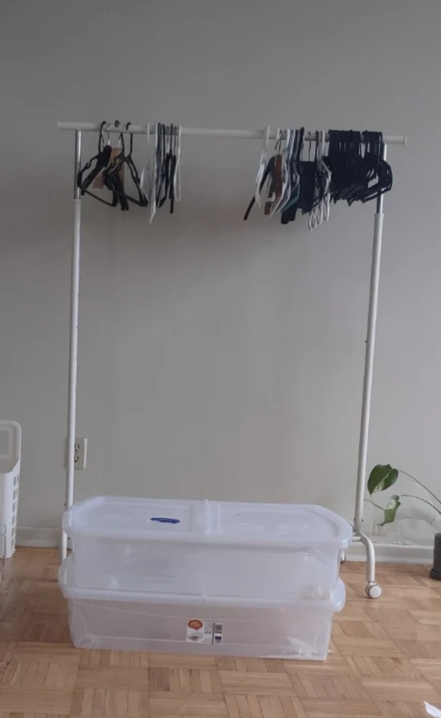 (Today) IKEA RIGGA Clothes Rack + free 50 hanger + container