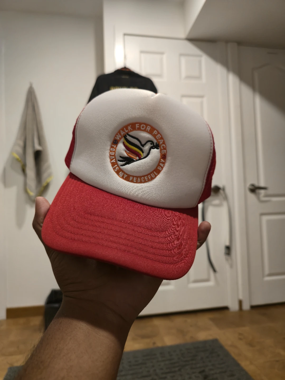 Red and White Trucker Hat - Walk for Peace - photo 2