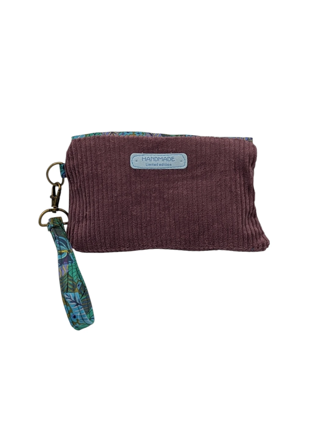Handmade Limited Edition Purple Foiilage Wristlet Pouch - photo 2