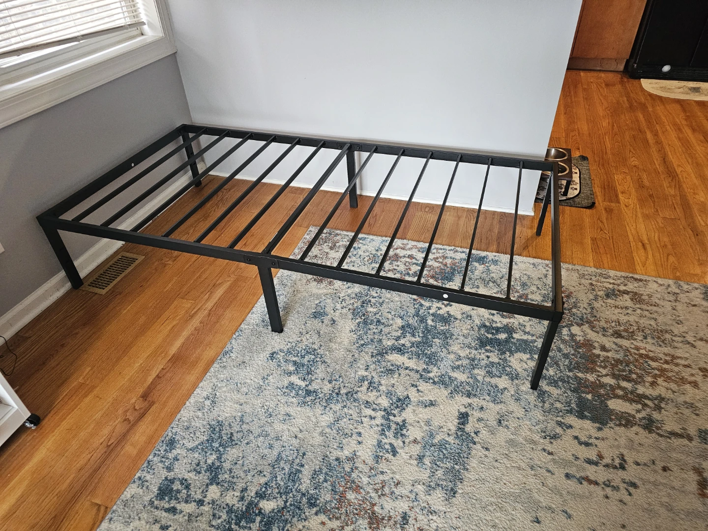 Black Metal Bed Frame with Twin Mattress - photo 5