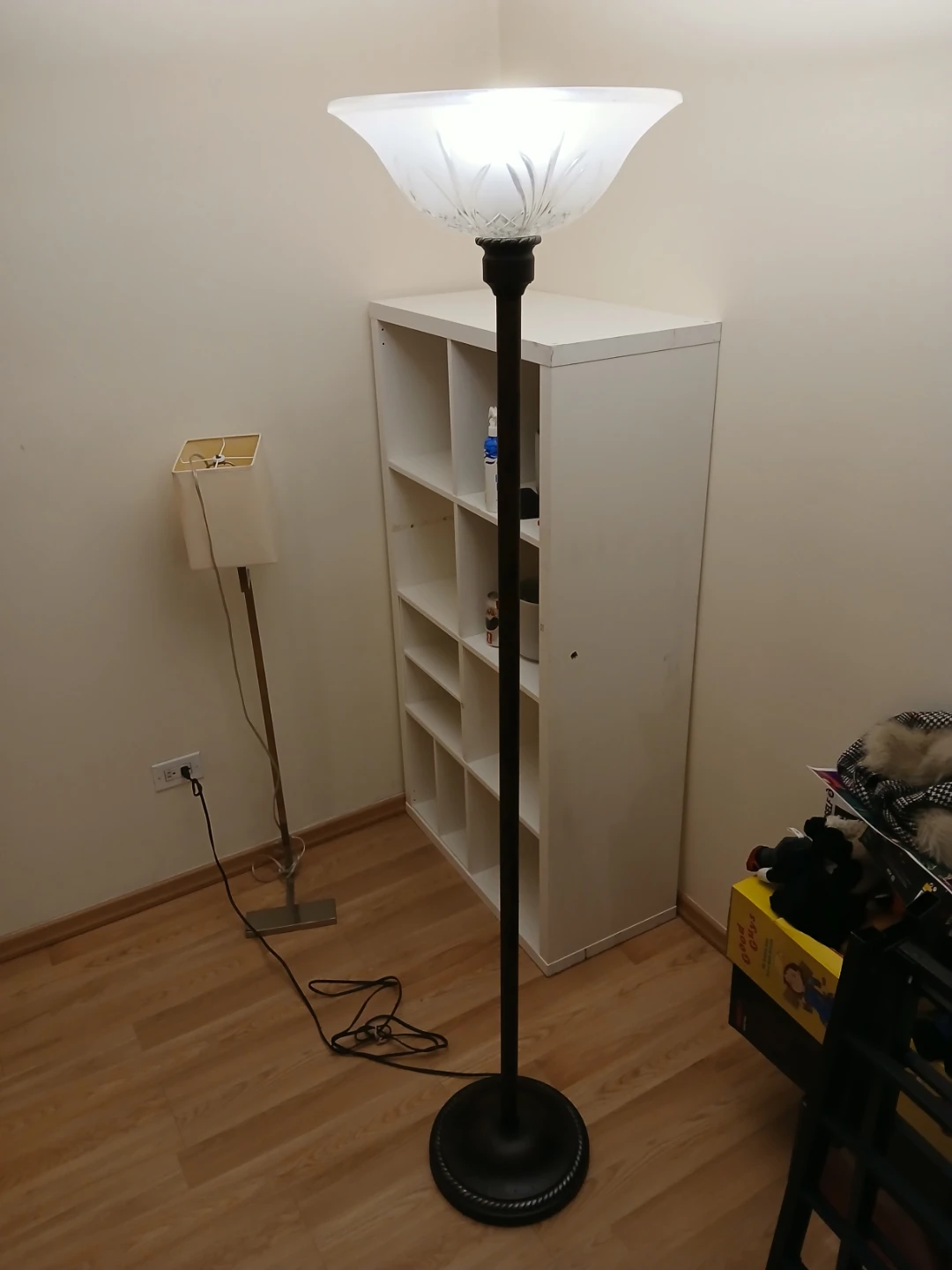 Tall Floor Lamp with Frosted Glass Shade - photo 3