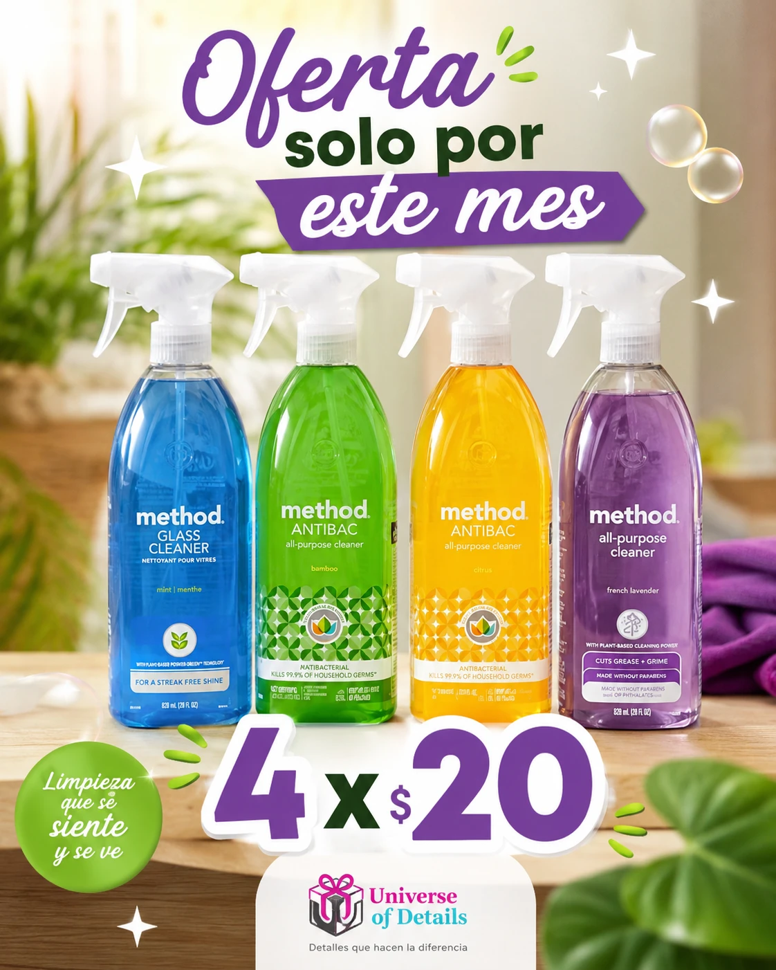Method Cleaning Sprays - 4 Pack