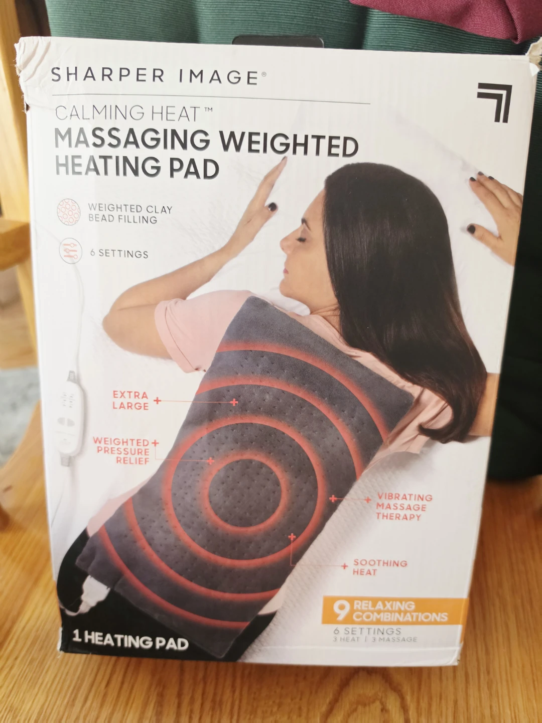 Sharper Image Calming Heat Massaging Heating Pad