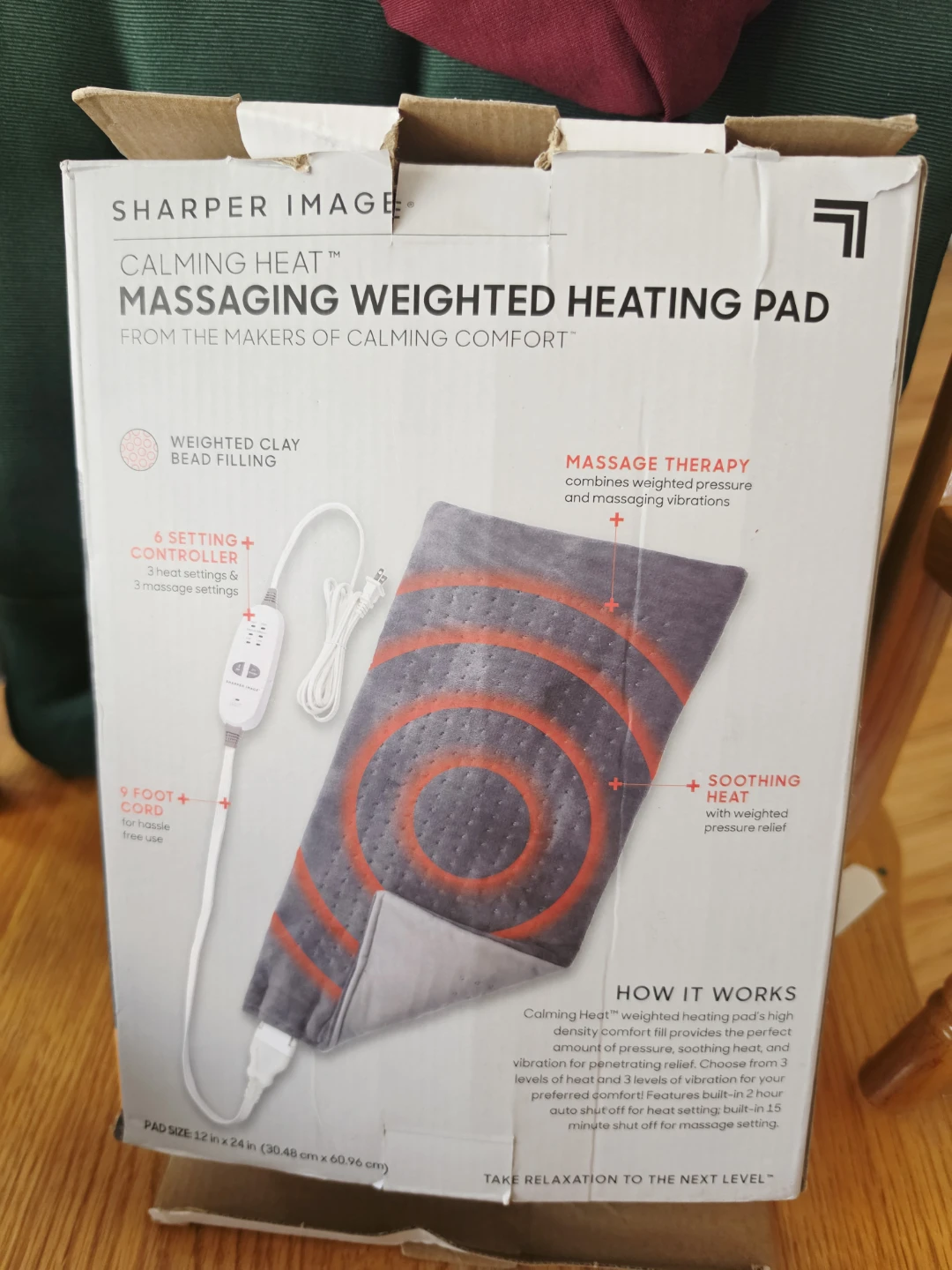 Sharper Image Calming Heat Massaging Heating Pad - photo 2
