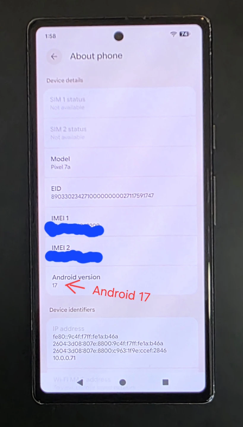 Google Pixel 7a Smartphone unlocked Android 17 - photo 5