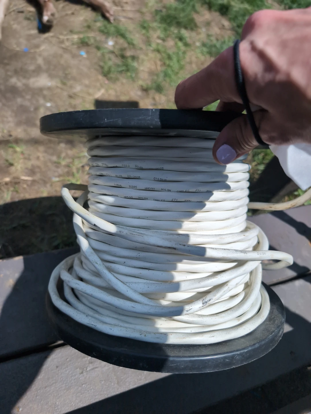 White Electrical Cable on Reel 14/2 and 14/3