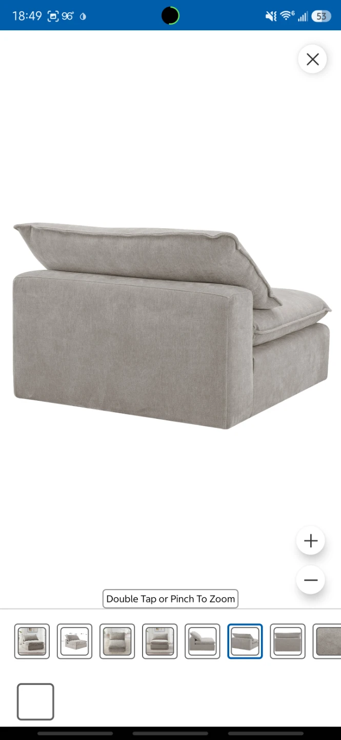 Serene Fabric Armless Chair - Taupe - photo 5
