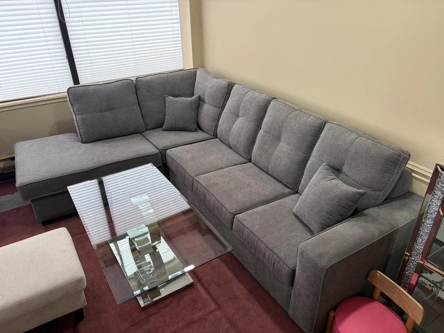 Grey Sectional Sofa with Chaise