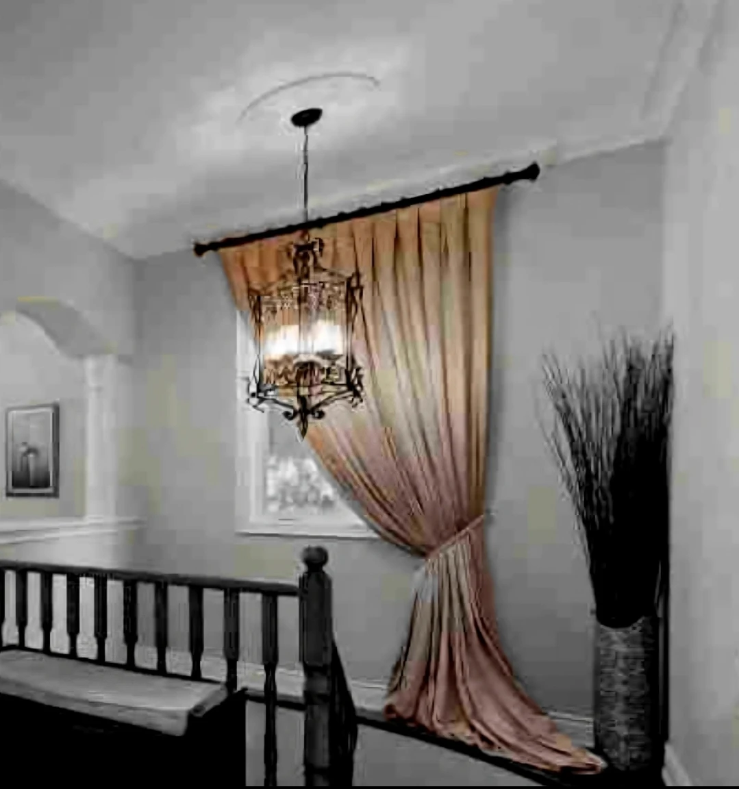 Beige Black out Drape