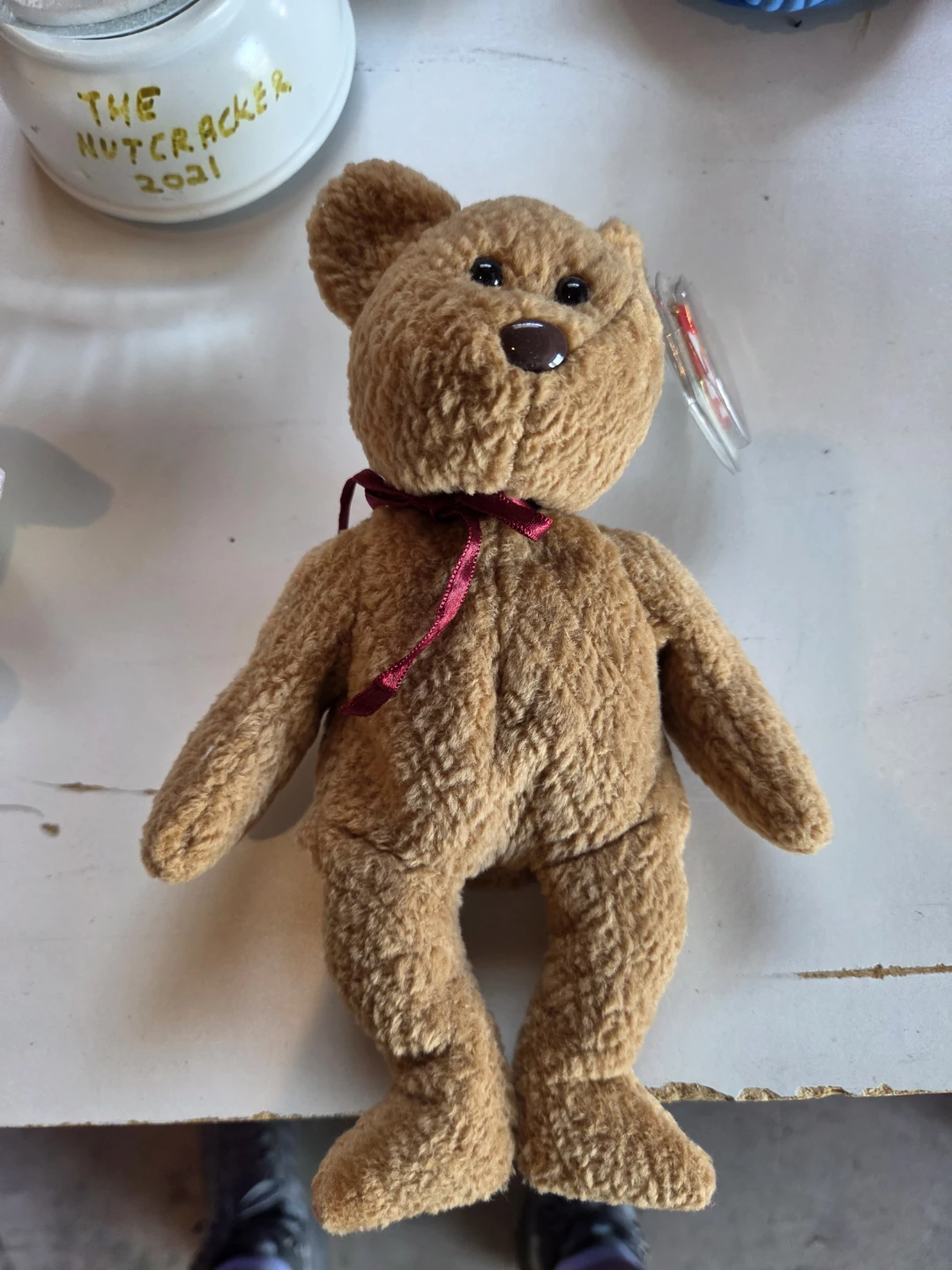 White Beanie Baby Angel Bear with iridescent wings - photo 2