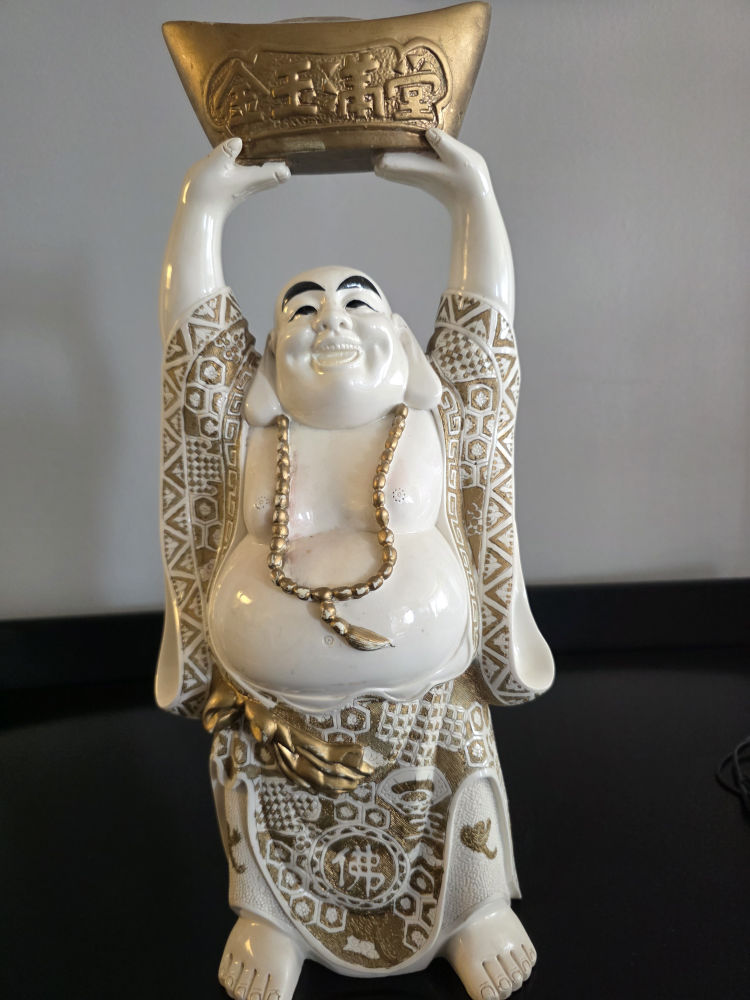 Happy Buddha Figurine with Gold Ingot - photo 3