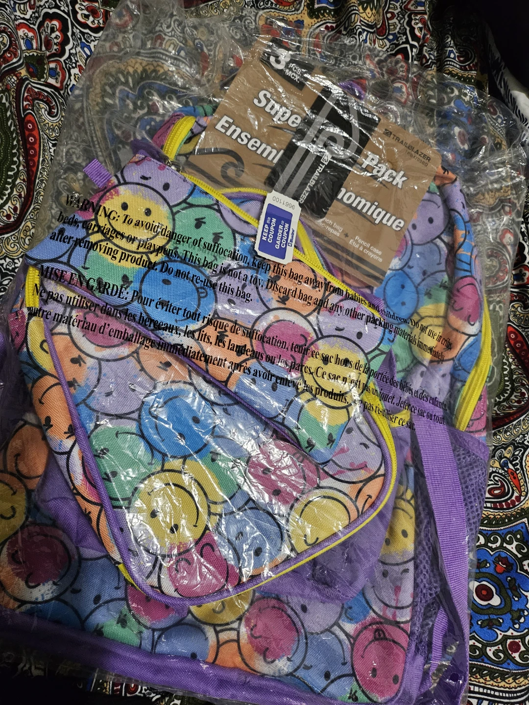 Super Value Pack Backpack and Lunch Bag Set - Smiley Faces