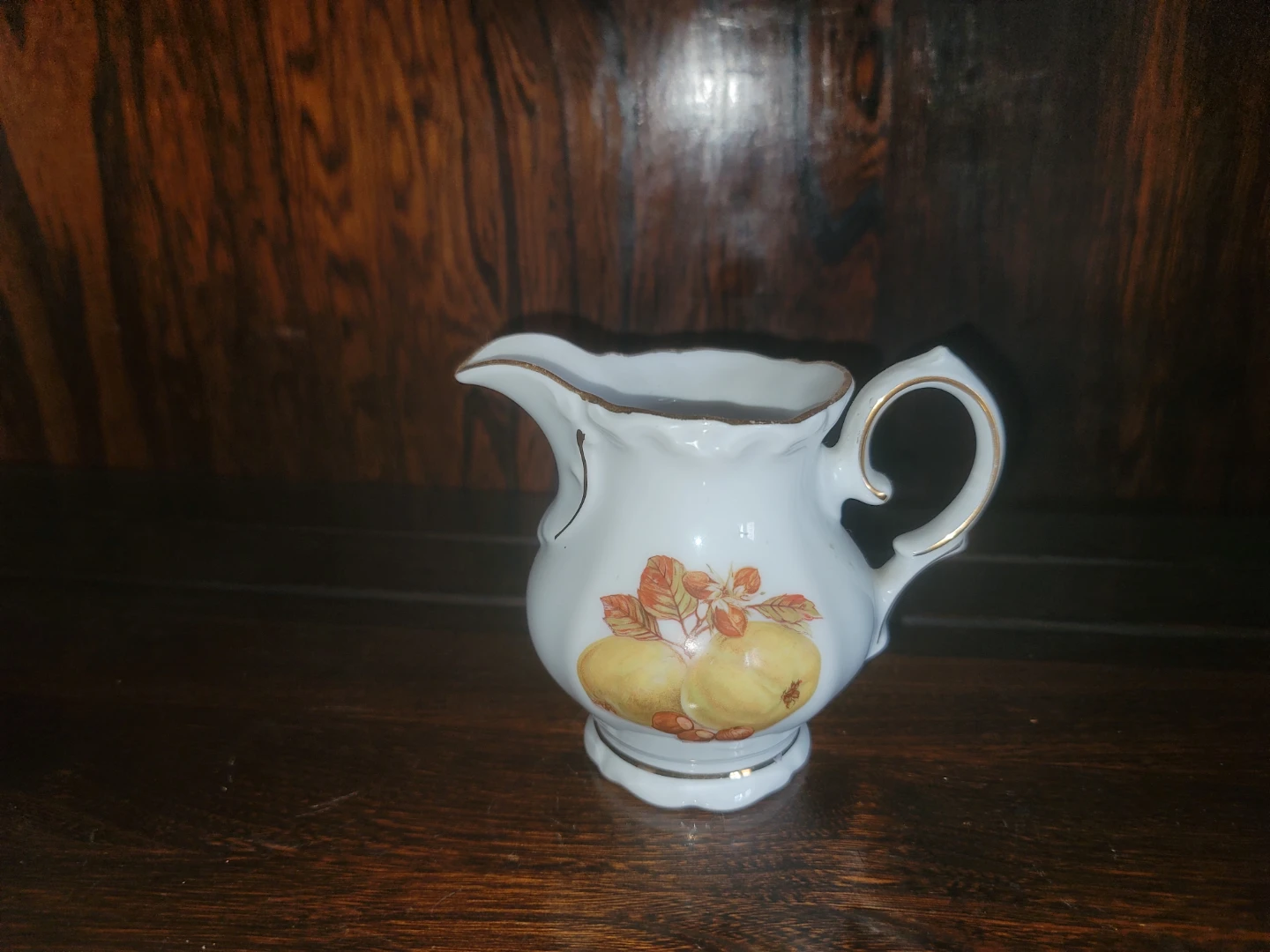 Vintage White Porcelain Teapot with Fruit Design - photo 5