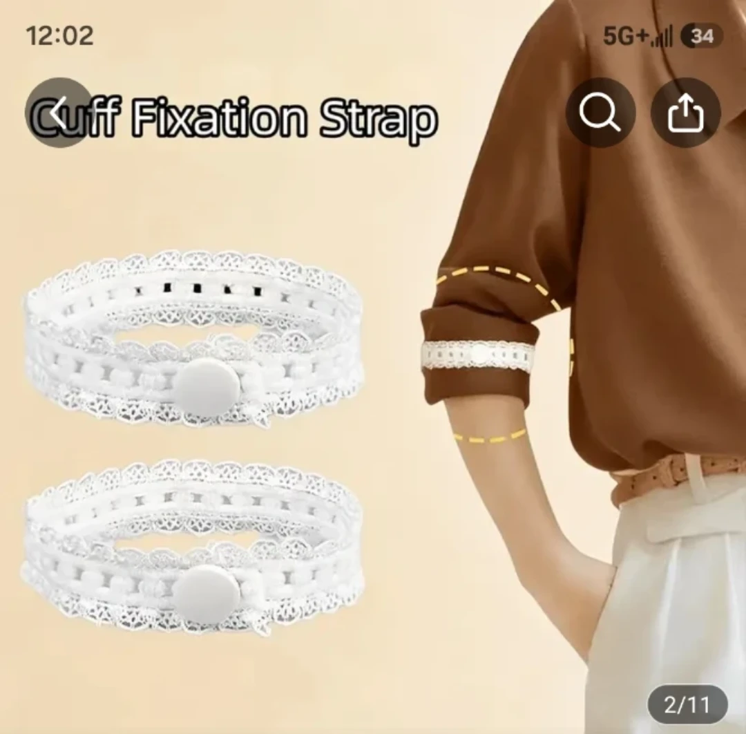 2pcs Lace Cuff Fixation Straps (1 White, 1Black) - photo 2