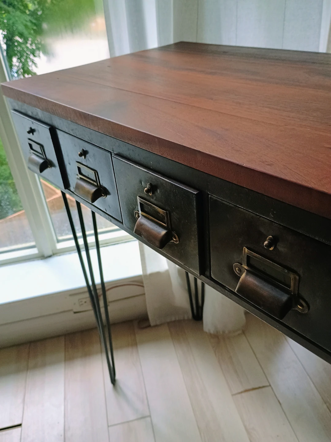 Industrial Style console Table with 6 Drawers - photo 2