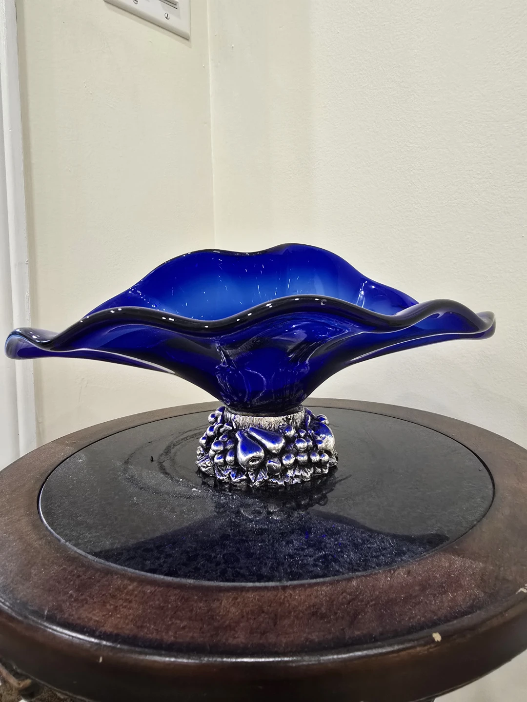 Cobalt Blue Glass Centrepiece Bowl