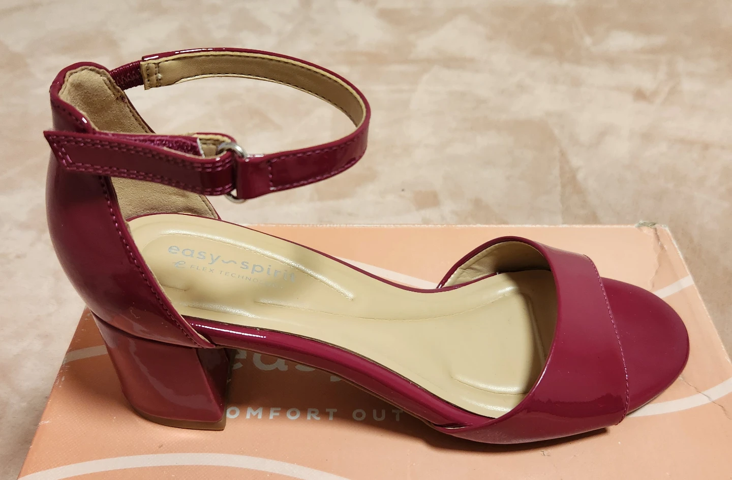 Easy Spirit Daven Ankle Strap Block Heel Sandals - Berry Pink - photo 4