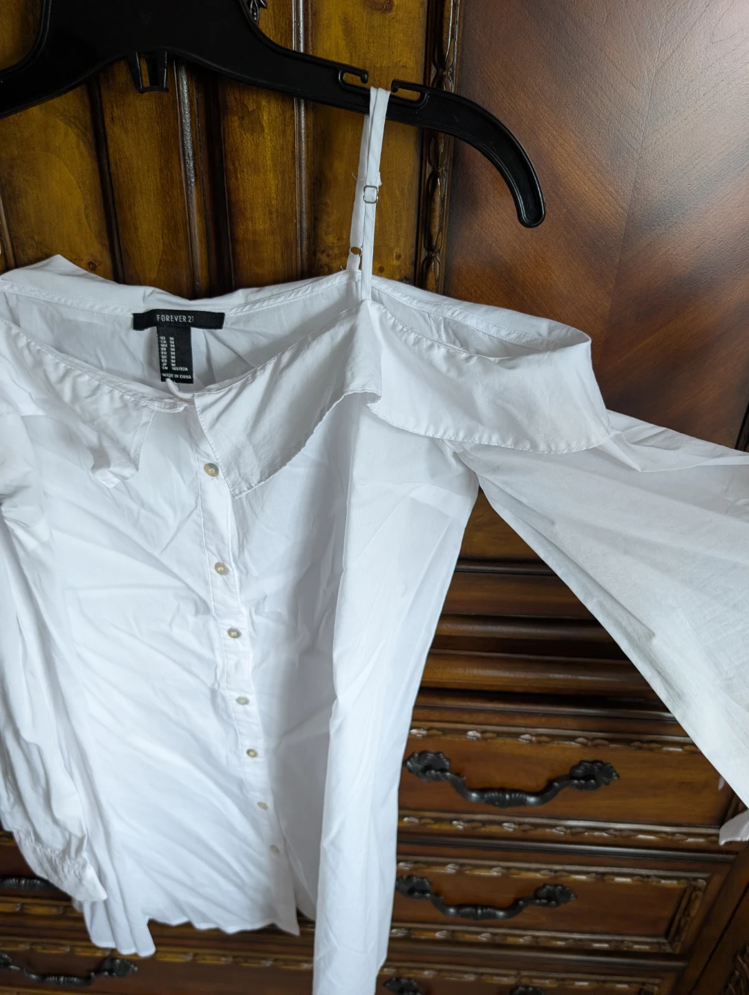 Forever 21 White Cold Shoulder Blouse - Medium - photo 2